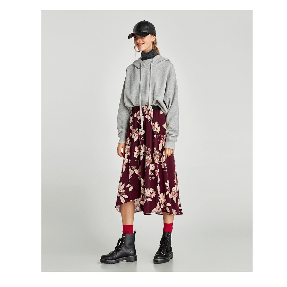 Zara printed sarong skirt